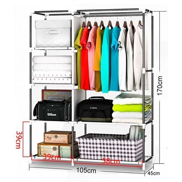 Armario Negro Vestidor Tela 170x105 Cm NUEVO!