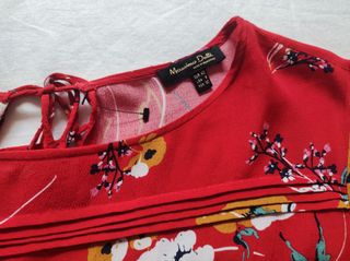 Blusa péplum roja estampada Massimo 