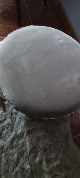 Taburete terciopelo y lentejuelas rosa 