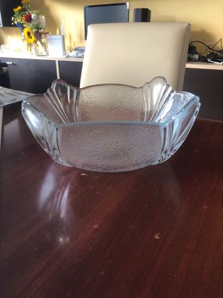 Ciotola in vetro pesante goffrato  vintage