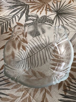 Ciotola in vetro pesante goffrato  vintage