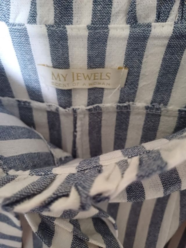 Pantaloni chino a vita alta a righe