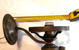 Antica Lampada ad olio in ottone elettrificata