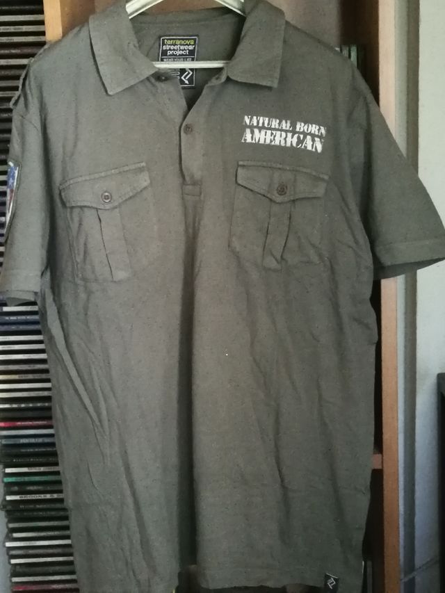 maglia polo militare con tasche