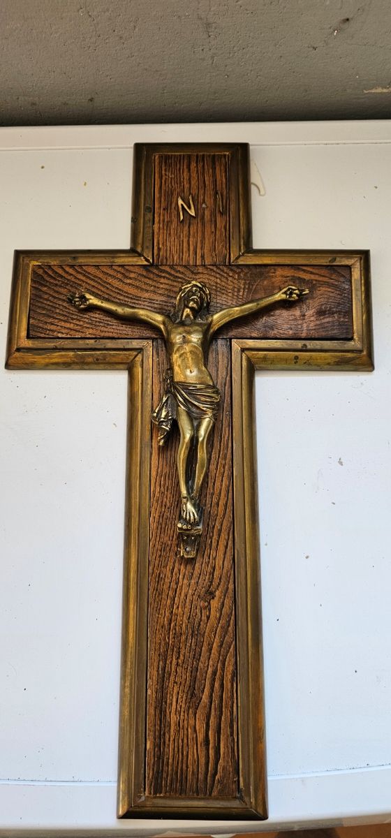 Cruz cristo bronce