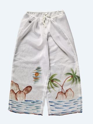 Pantalone mare trasparente dipinto a mano