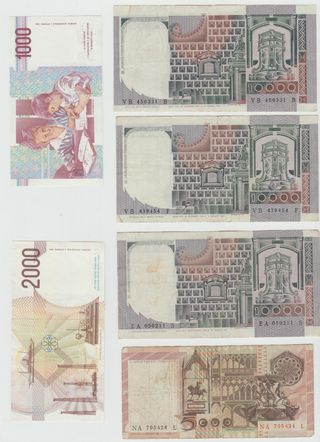 Lotto x6 banconote repubblica BA44