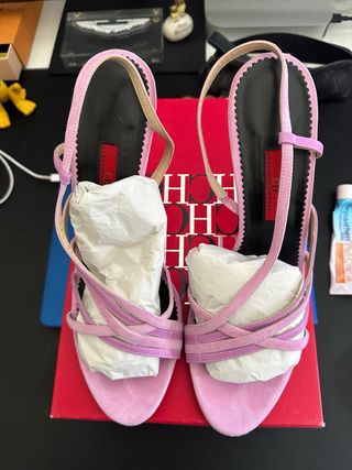 Carolina Herrera pink high heel sandals 