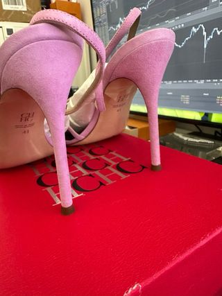 Carolina Herrera pink high heel sandals 