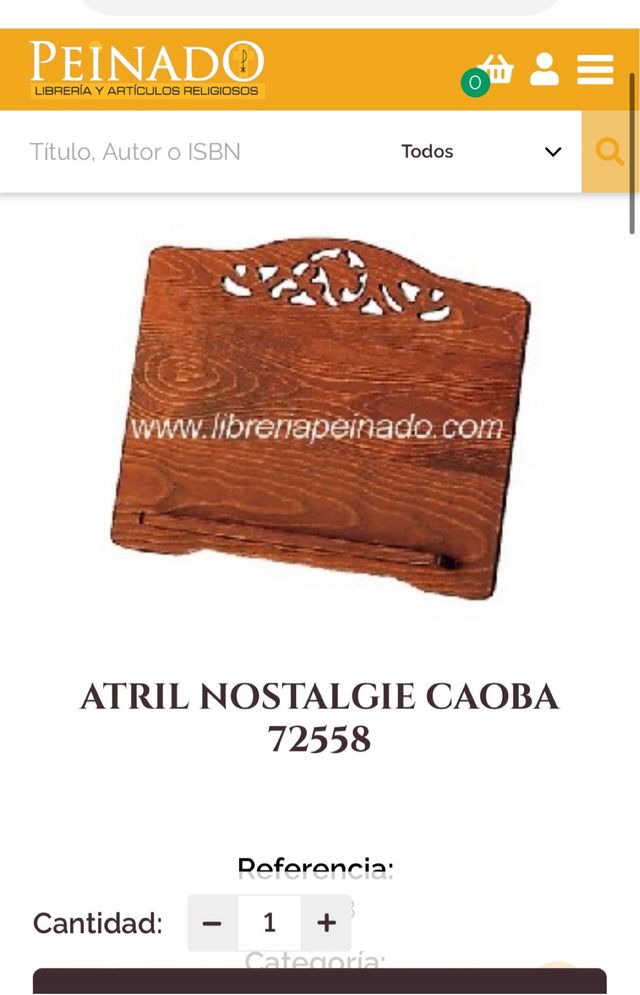 Atril "nostalgie" de madera en color caoba