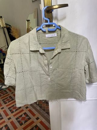 Camisa zara niña verde