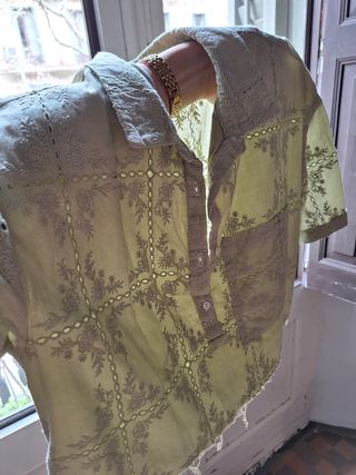 Camisa zara niña verde