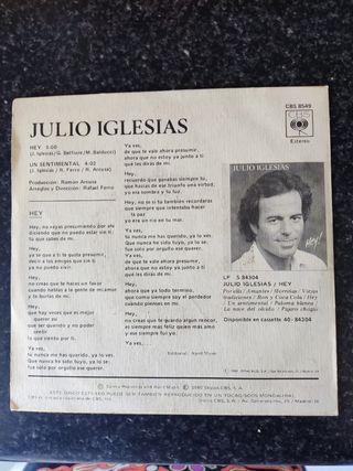 Disco de vinilo. Julio Iglesias.