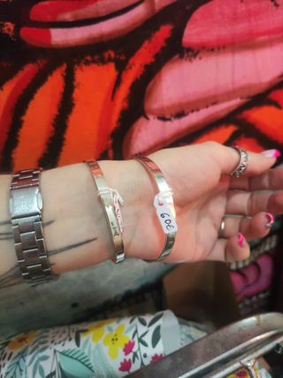 Pulsera aro,tipo caña egipcia plata de ley