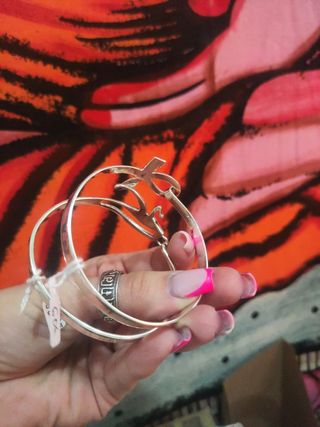 Pulsera aro,tipo caña egipcia plata de ley