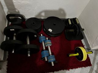 gym. maquinas, barras y pesas
