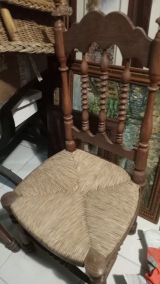 Pareja sillas enea flamenca