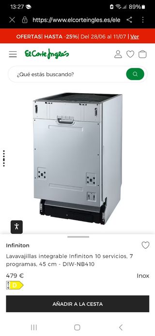 LAVAVAJILLAS 45cm INFINITON DIW-NB410