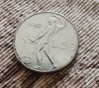 Monete italiane 50 lire piccola