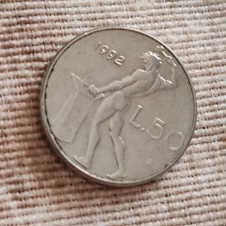 Monete italiane 50 lire piccola