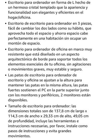 Oferta Escritorio Ordenador L.