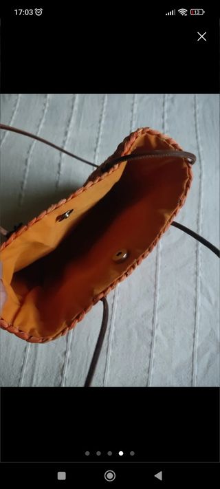 Bolso rafia naranja
