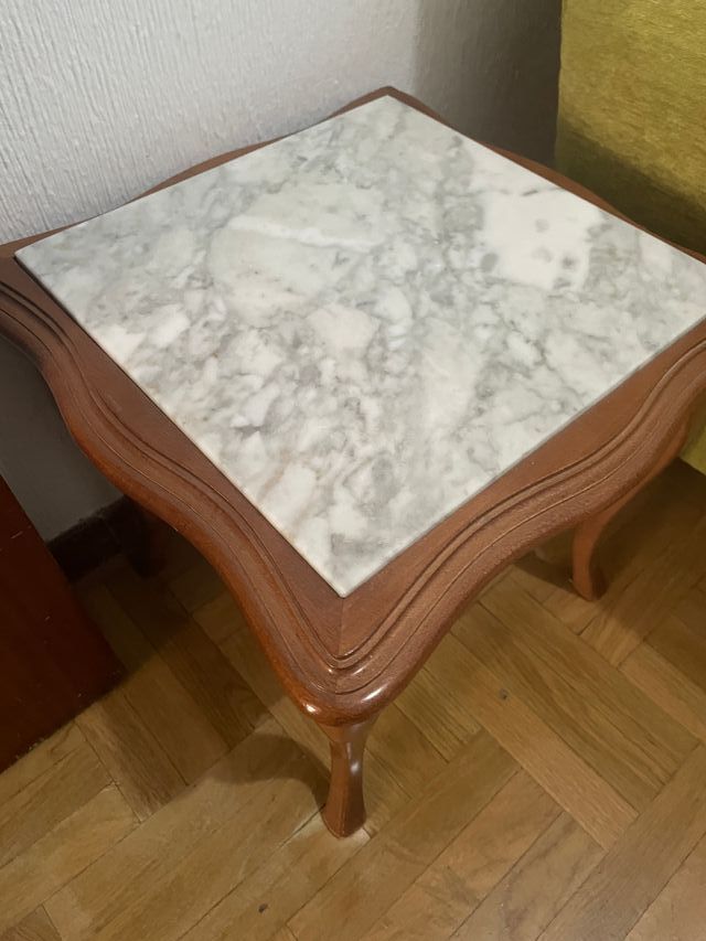 3 MESAS ROBLE MARMOL CONJUNTO NUEVO 