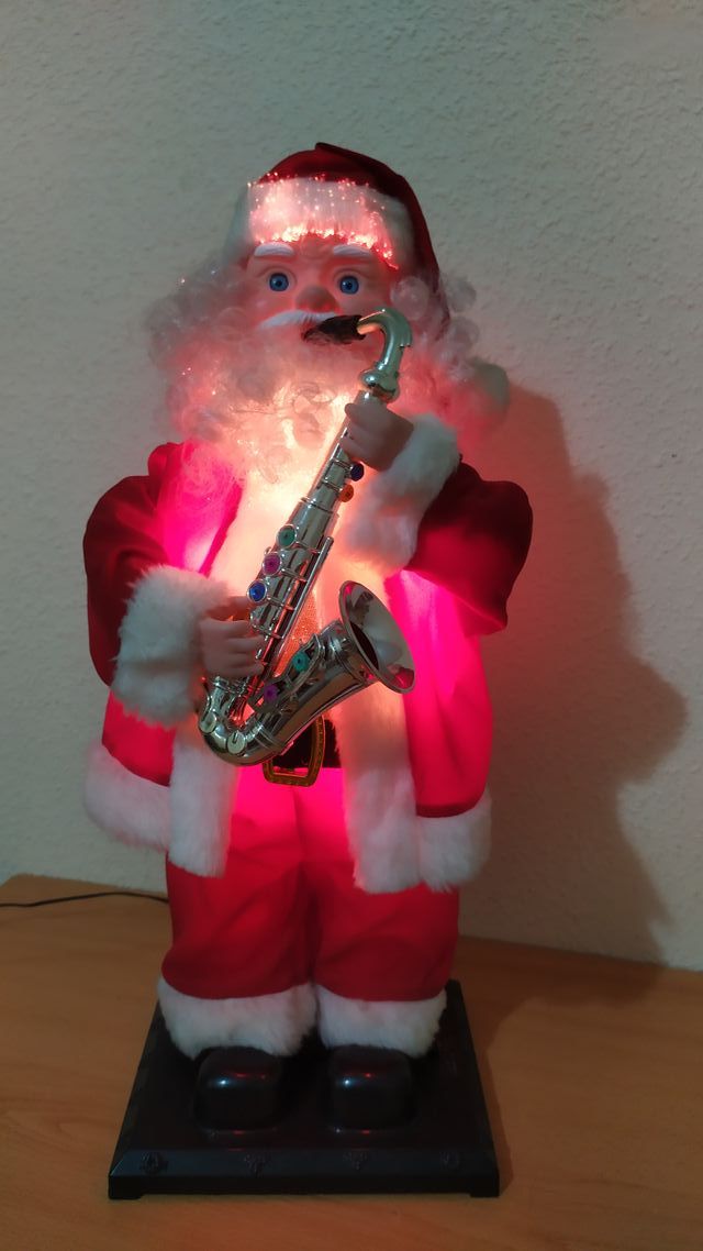 Papa Noel con fibra optica y musical 50 cm