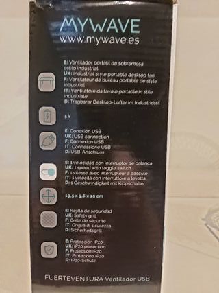 Ventilador portatil estilo industrial USB. Nuevo