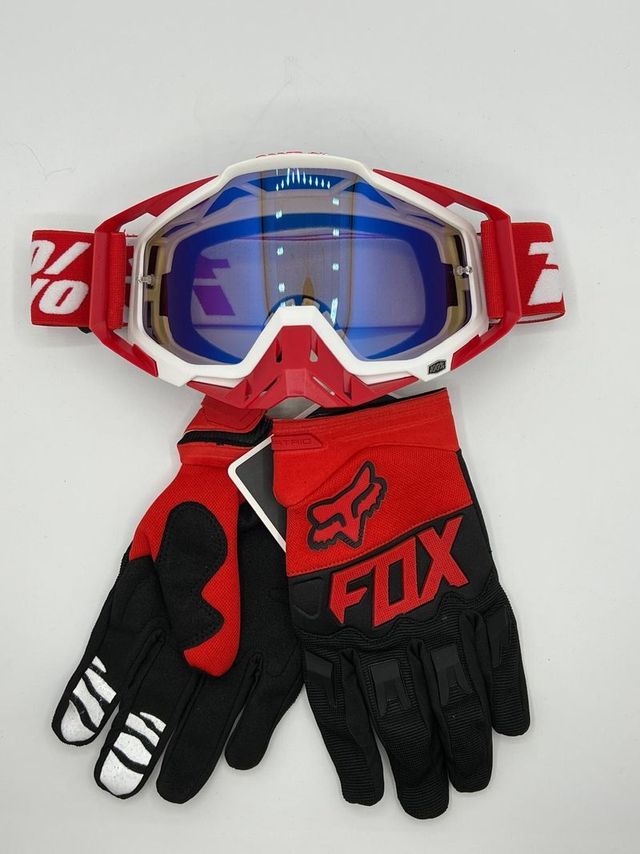 Guantes FOX y Gafas 100% motocross esquí bmx
