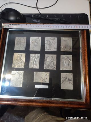 Cuadro Joan Miró con 11 sellos de plata