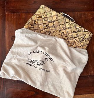 Bolso de mano de serpiente auténtica