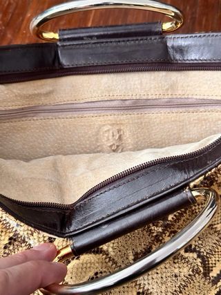 Bolso de mano de serpiente auténtica