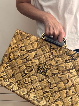 Bolso de mano de serpiente auténtica