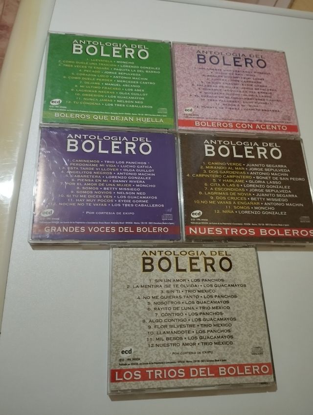5 CD de boleros,muy variados,originales