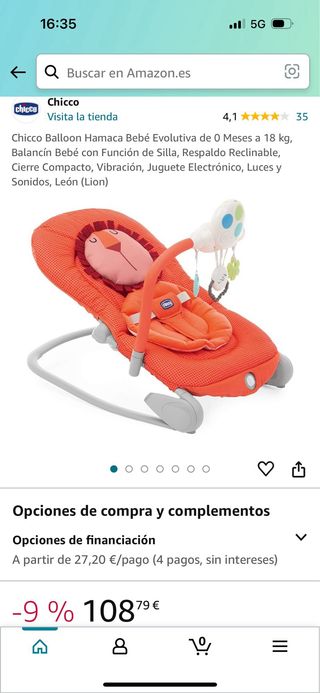 Hamaca bebé evolutiva Chicco