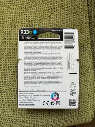 CARTUCHO TINTA HP 933XL Cian