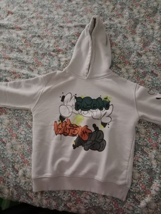 Sudadera de grafiti plateada para niño