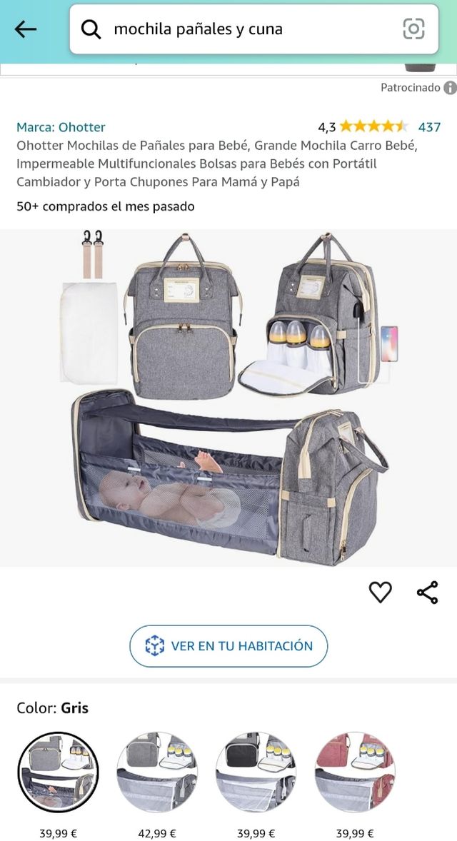 Mochila para pañales y carro