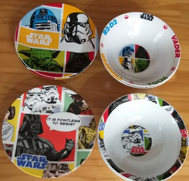 VAJILLA STAR WARS (PLATO Y BOL) de segunda mano por 10 EUR en