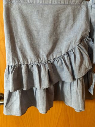 Falda azul Stradivarius T-S