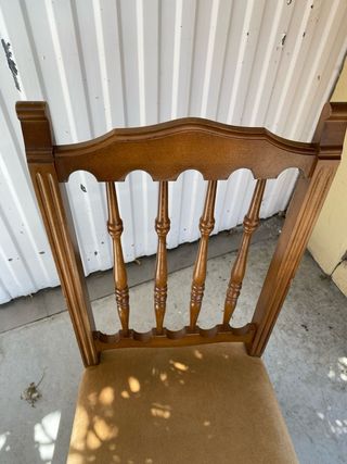 6 sillas madera y tapizado terciopelo