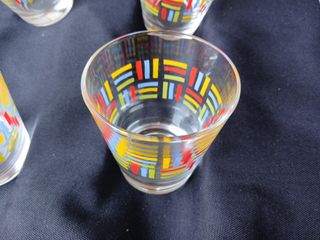 12 vasos cristal con dibujo