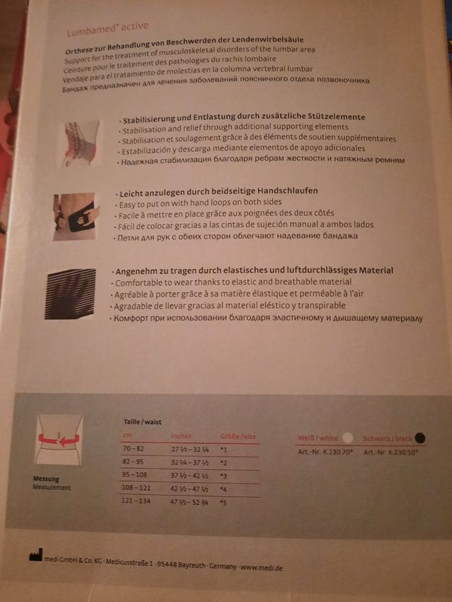 FAJA LUMBAR DE ORTOPEDIA TALLA II