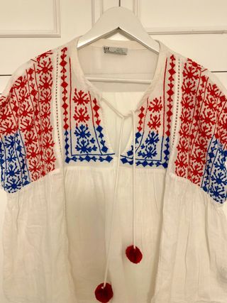 CAMISA BORDADA ZARA 