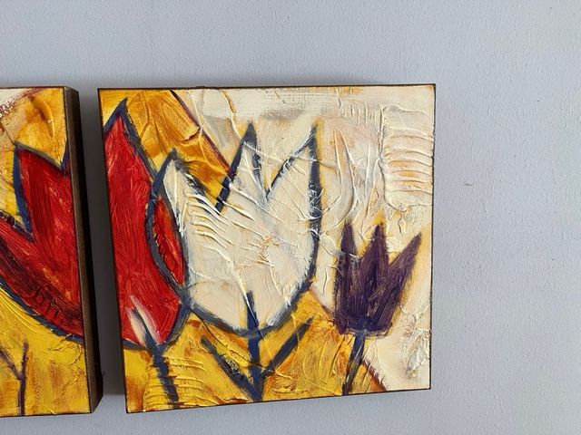 Cuadros de tulipanes 4, óleo en lienzo