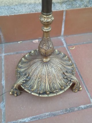Lampara pie antigua bronce macizo vintage años 30