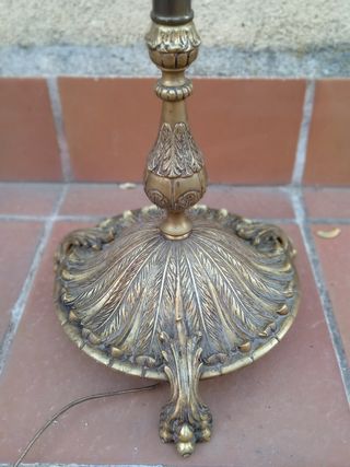 Lampara pie antigua bronce macizo vintage años 30