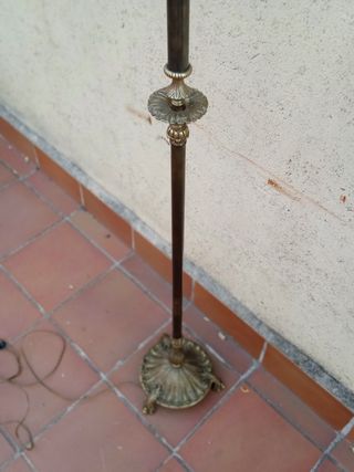 Lampara pie antigua bronce macizo vintage años 30