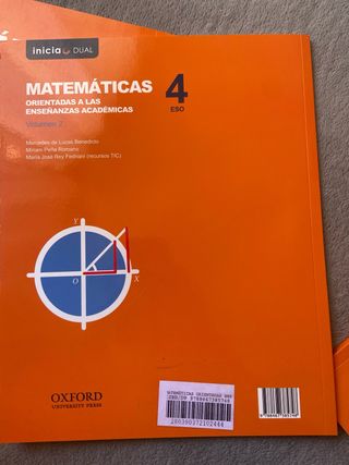 Libros Matematica 4ESO Oxford Inicia dual